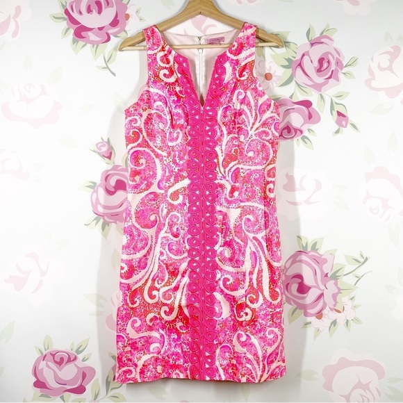 Lilly Pulitzer Dresses & Skirts - Lilly Pulitzer Ryder Pink Pout Paisley Print Shift Mini Dress 4